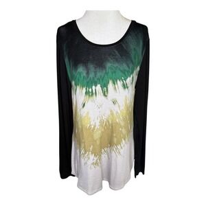 Simply Vera Vera‎ Wang Tie Dye Long Sleeve Top Casual Tee Shirt Medium
